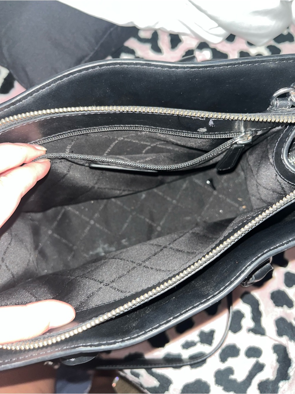 Michael Kors Black & White Monogram Purse - Picture 7 of 7